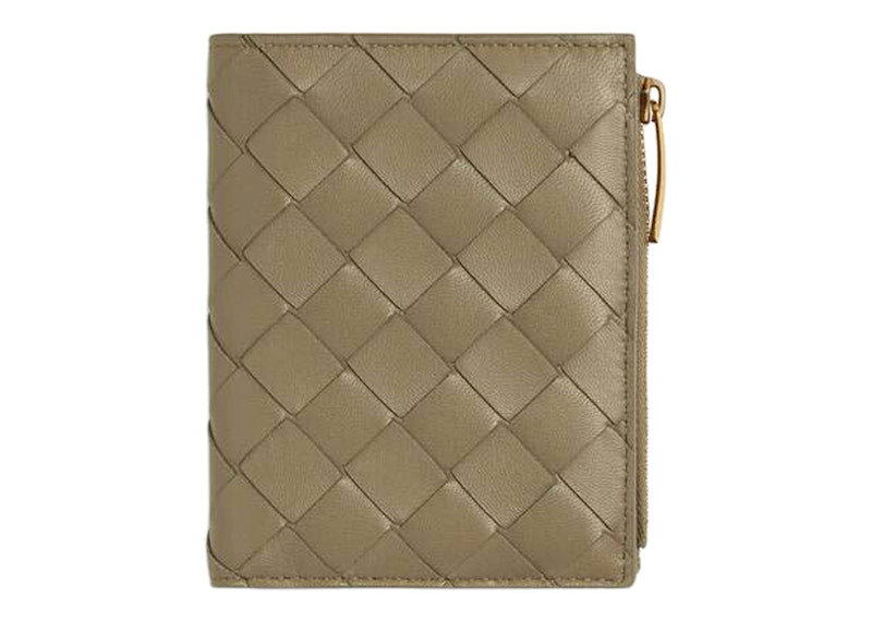 Bottega Veneta Intrecciato Small Bi-Fold Wallet Taupe