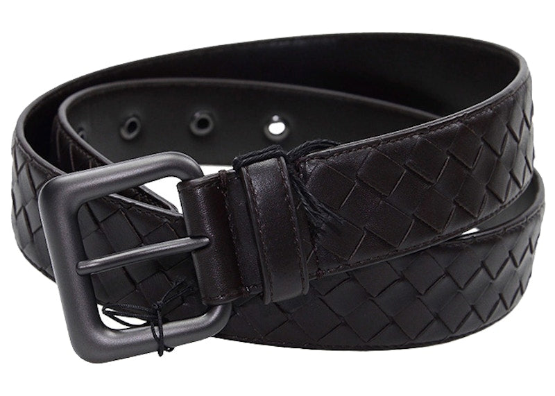 Bottega Veneta Intrecciato Weave Belt Brown