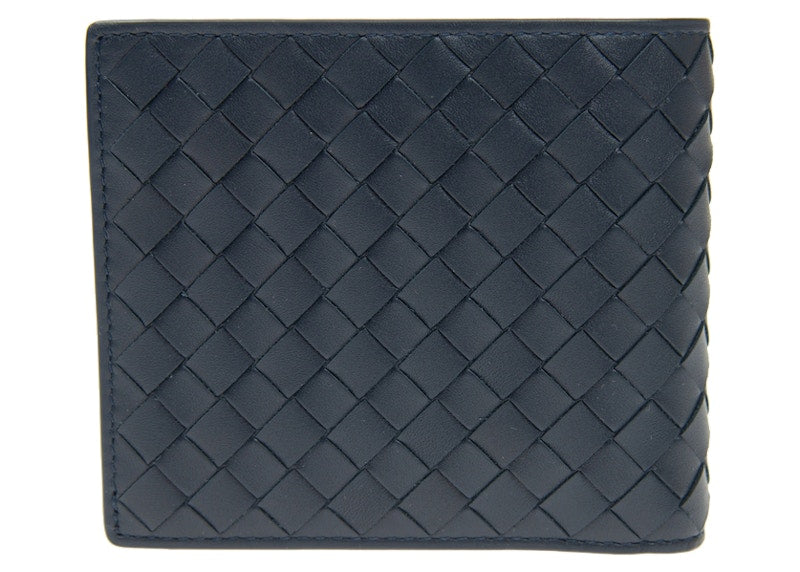 Bottega Veneta Intrecciato Weave Wallet Navy