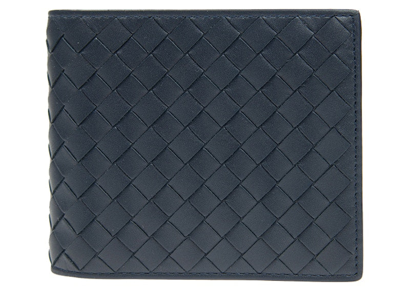 Bottega Veneta Intrecciato Weave Wallet Navy