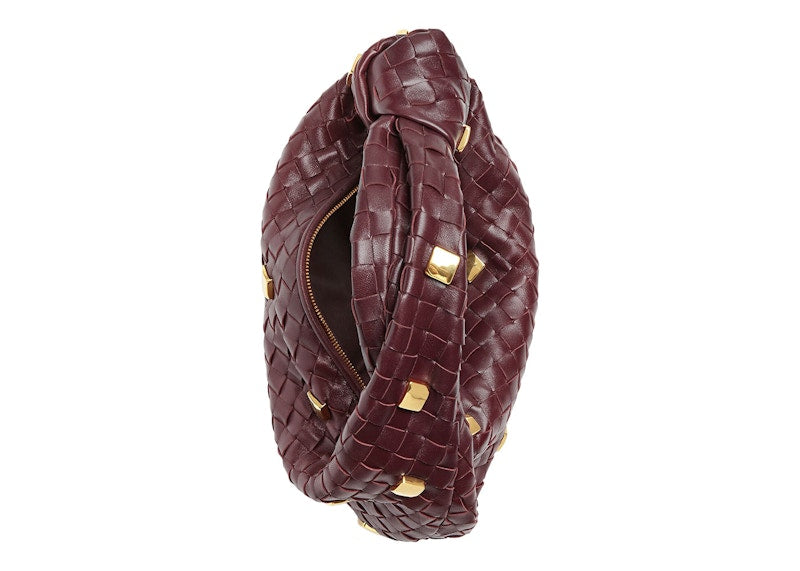 Bottega Veneta Jodie Shoulder Bag Teen Metallic Embellishment Barolo