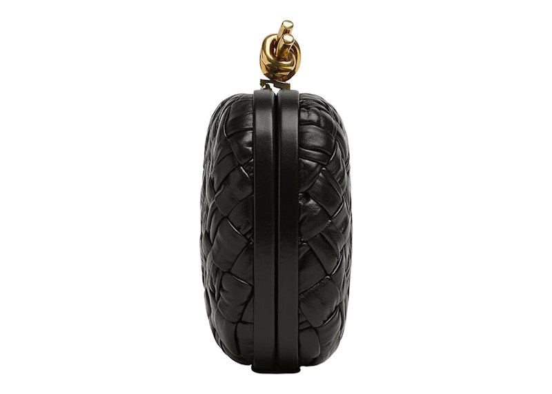 Bottega Veneta Knot Foulard Intrecciato Minaudiere Black