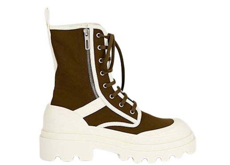 Bottega Veneta Lace-Up Boots Green White