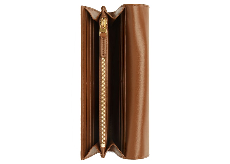 Bottega Veneta Large Flap Wallet Intreccio Wood