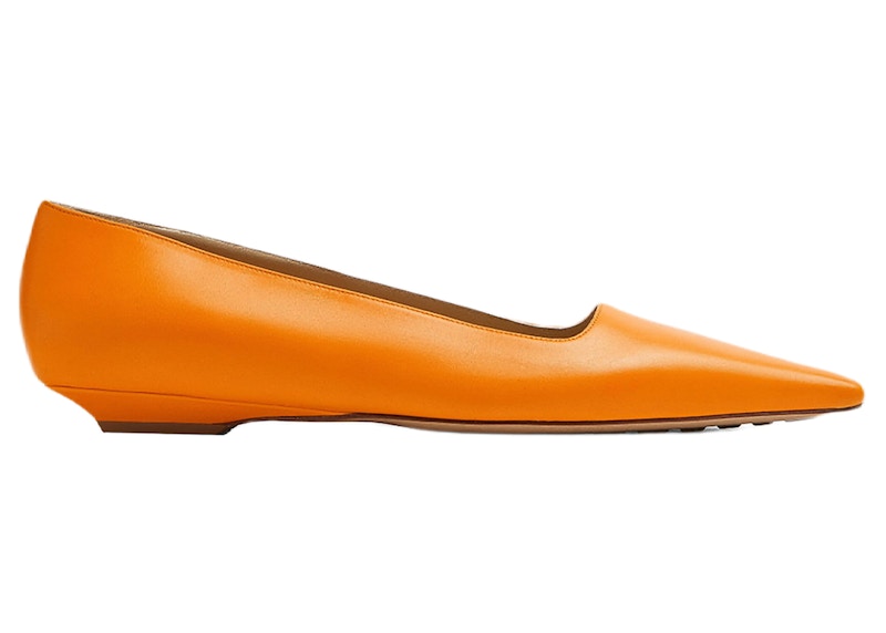 Bottega Veneta Leather Ballet Flat Orange (Women's)