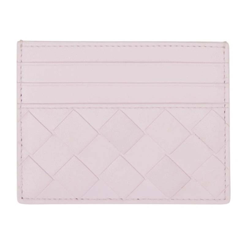 Bottega Veneta Leather Card Case Pink