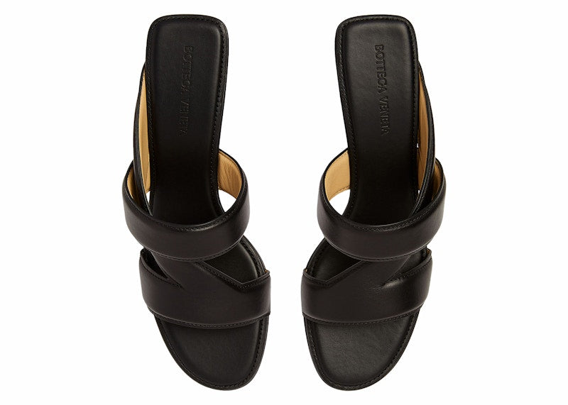 Bottega Veneta Leather Crossover-Strap Sandal Black (Women's)