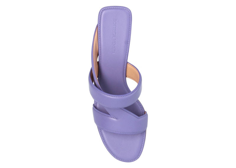 Bottega Veneta Leather Crossover-Strap Sandal Purple (Women's)