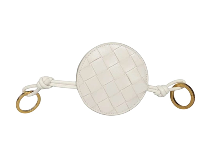 Bottega Veneta Leather Keyring White