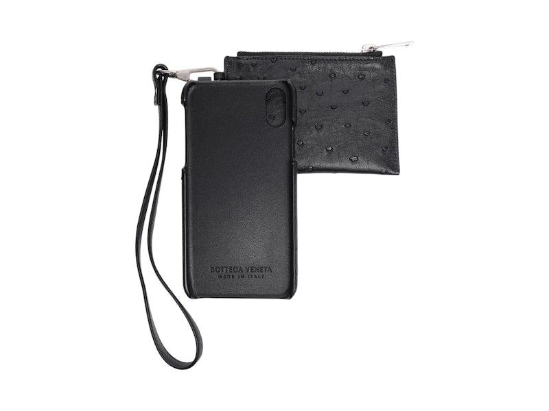 Bottega Veneta Leather iPhone Case and Wallet Wristlet Black
