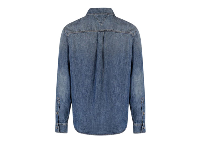 Bottega Veneta Light Washed Denim Relaxed Fit Shirt Mid Blue