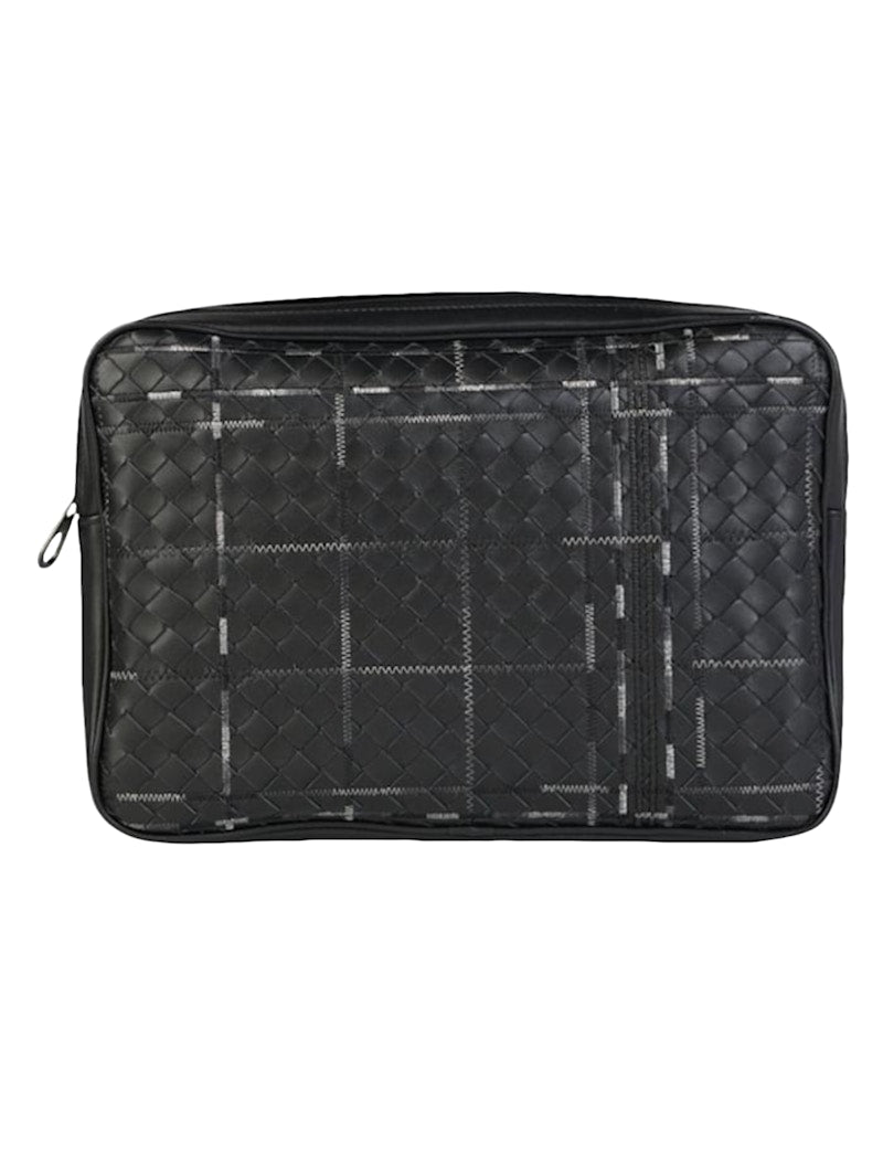Bottega Veneta Metropolis Leather Wash Bag Black