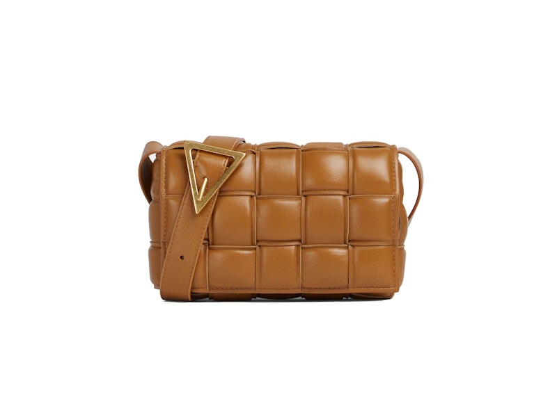 Bottega Veneta Padded Cassette Small Intreccio Camel