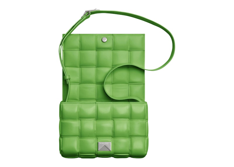 Bottega Veneta Padded Intreccio Cassette Crossbody Bag Acid Green