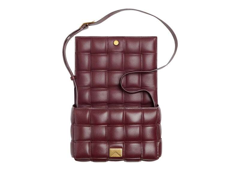 Bottega Veneta Padded Intreccio Cassette Crossbody Bag Barolo