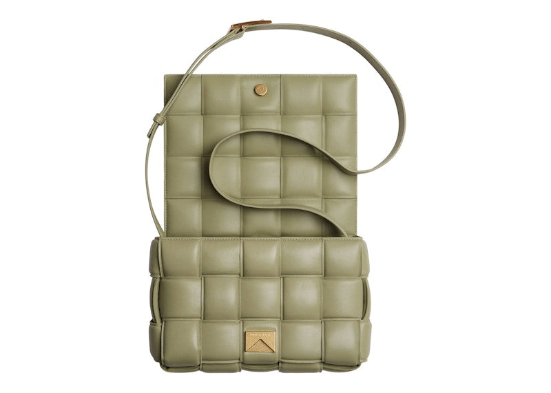 Bottega Veneta Padded Intreccio Cassette Crossbody Bag Travertine