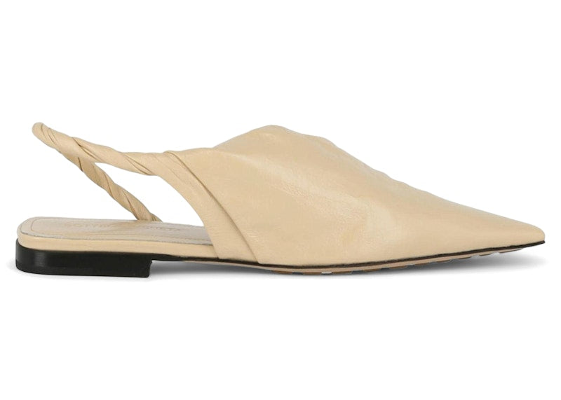 Bottega Veneta Pointed Toe Slingback Flats Beige (Women's)