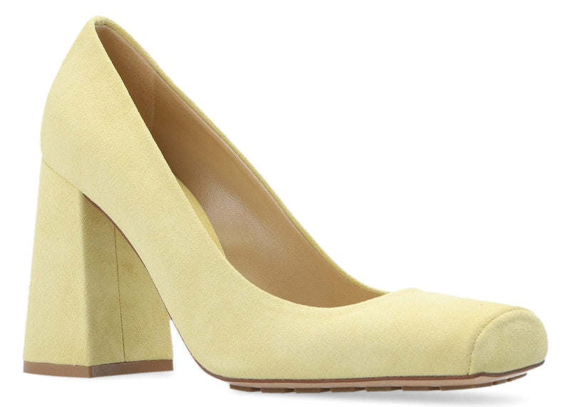 Bottega Veneta Pump Tower Suede Leather Light Yellow (Women's)