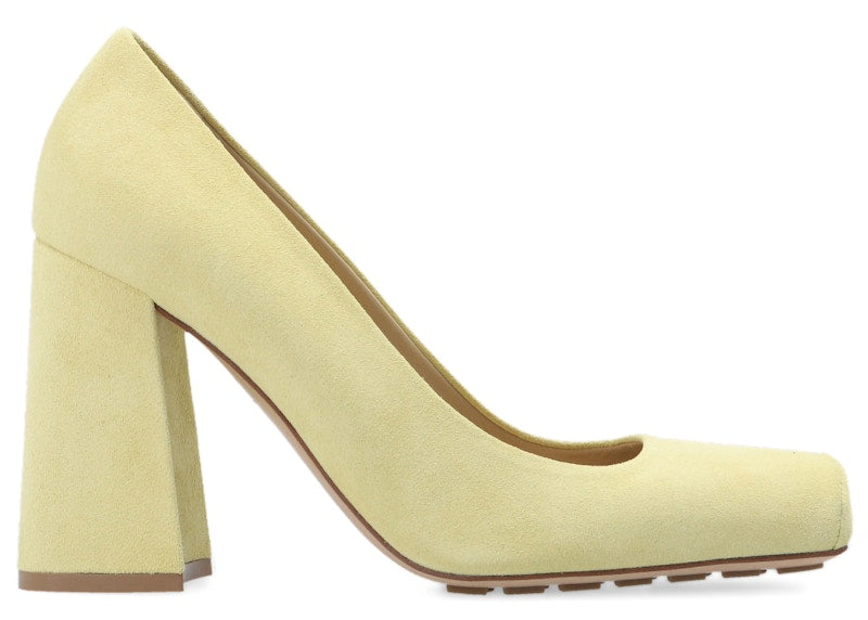Bottega Veneta Pump Tower Suede Leather Light Yellow (Women's)