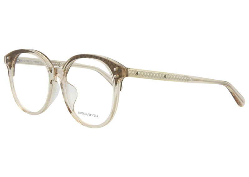 Bottega Veneta Round-Frame Acetate Optical Frames Nude/Transparent (BV0176OA-30002496-003)