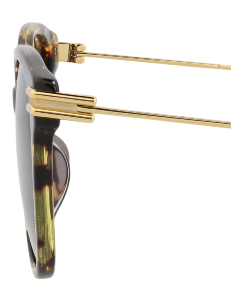 Bottega Veneta Round-Frame Acetate Sunglasses Havana Gold Brown (BV1048SA-30008554-002)