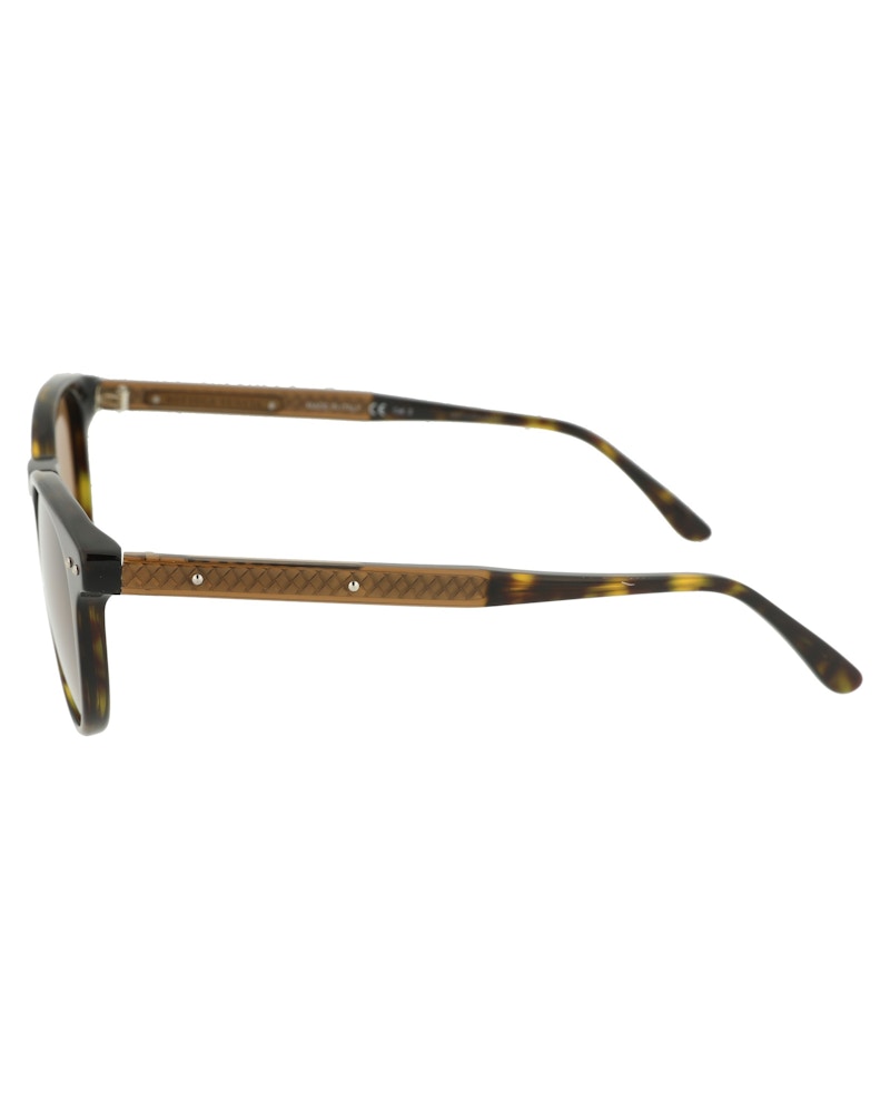 Bottega Veneta Round-Frame Acetate Sunglasses Shiny Dark Havana (BV0128S-30001665-002)