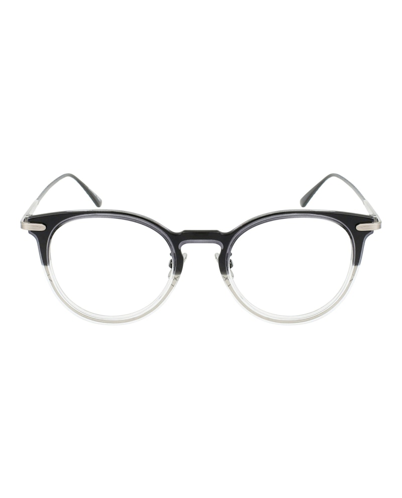 Bottega Veneta Round-Frame Injection Optical Frames Grey Black Transparent (BV0211O-30003006-001)