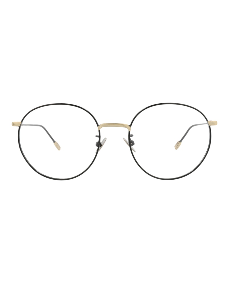 Bottega Veneta Round-Frame Metal Optical Frames Black Black Transparent (BV0214O-30003010-001)