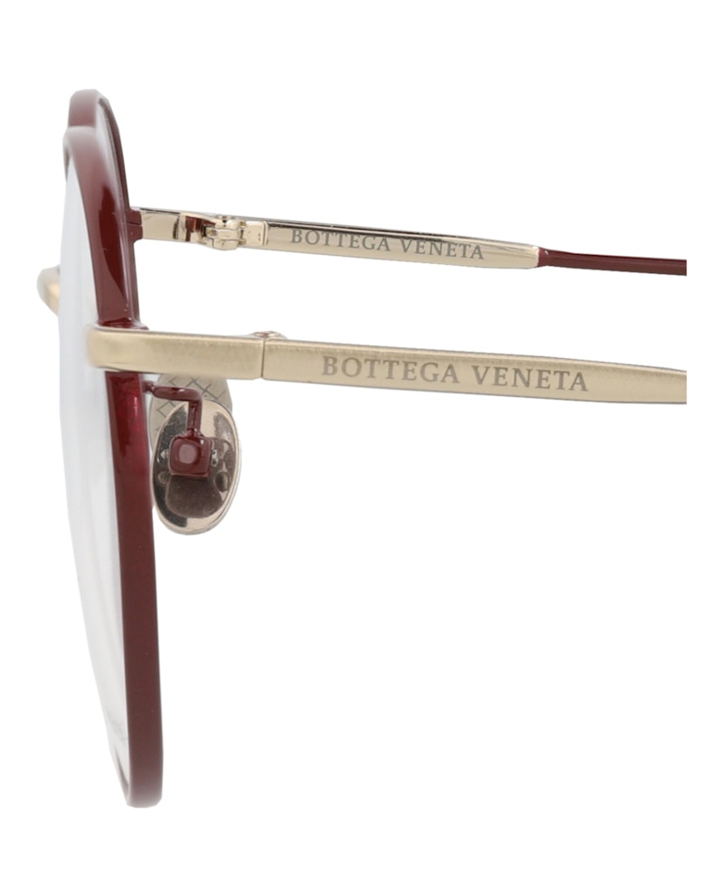Bottega Veneta Round-Frame Metal Optical Frames Burgundy Burgundy Transparent (BV0214O-30003010-003)