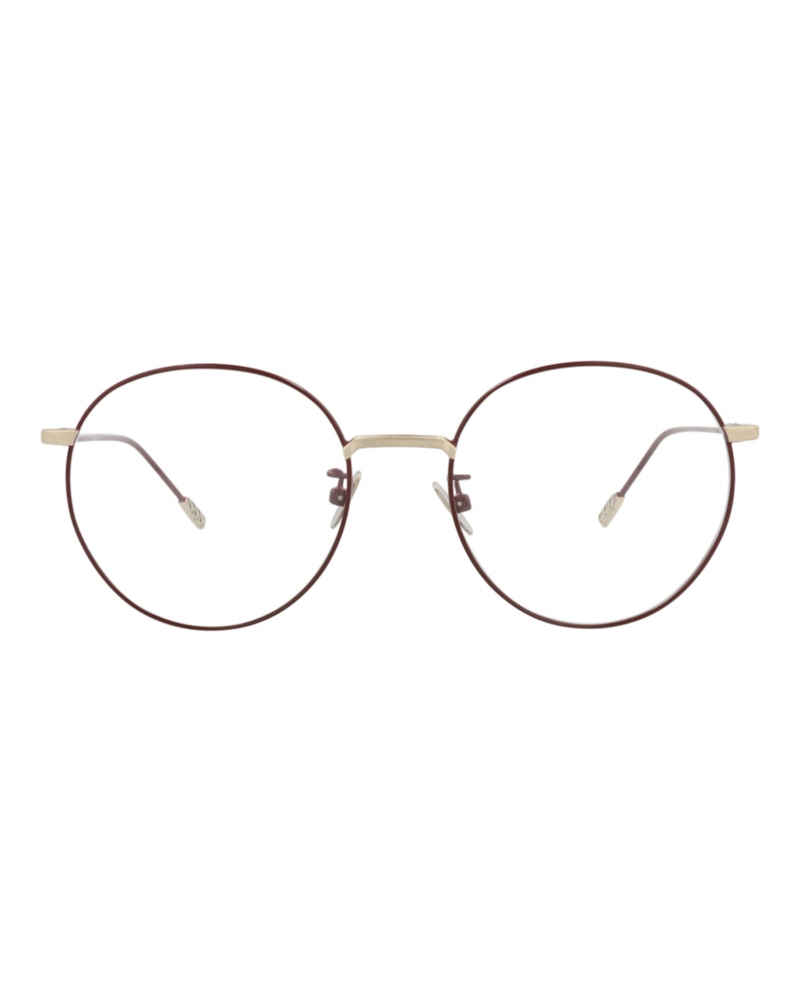 Bottega Veneta Round-Frame Metal Optical Frames Burgundy Burgundy Transparent (BV0214O-30003010-003)
