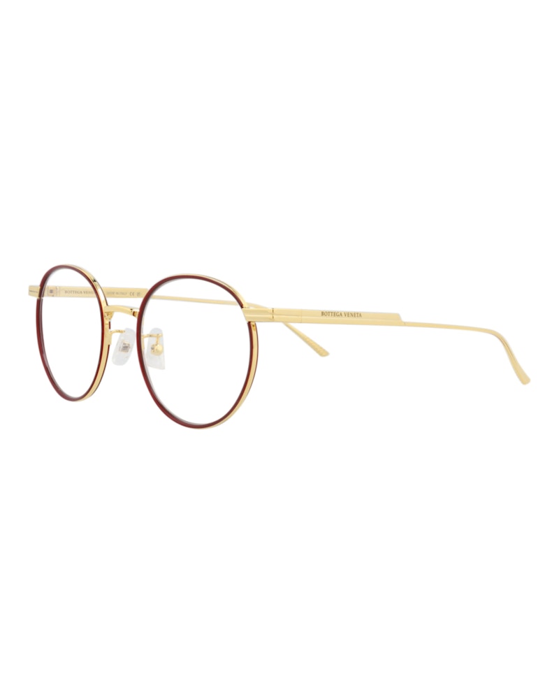 Bottega Veneta Round-Frame Metal Optical Frames Gold Gold Transparent (BV1017O-30008320-004)