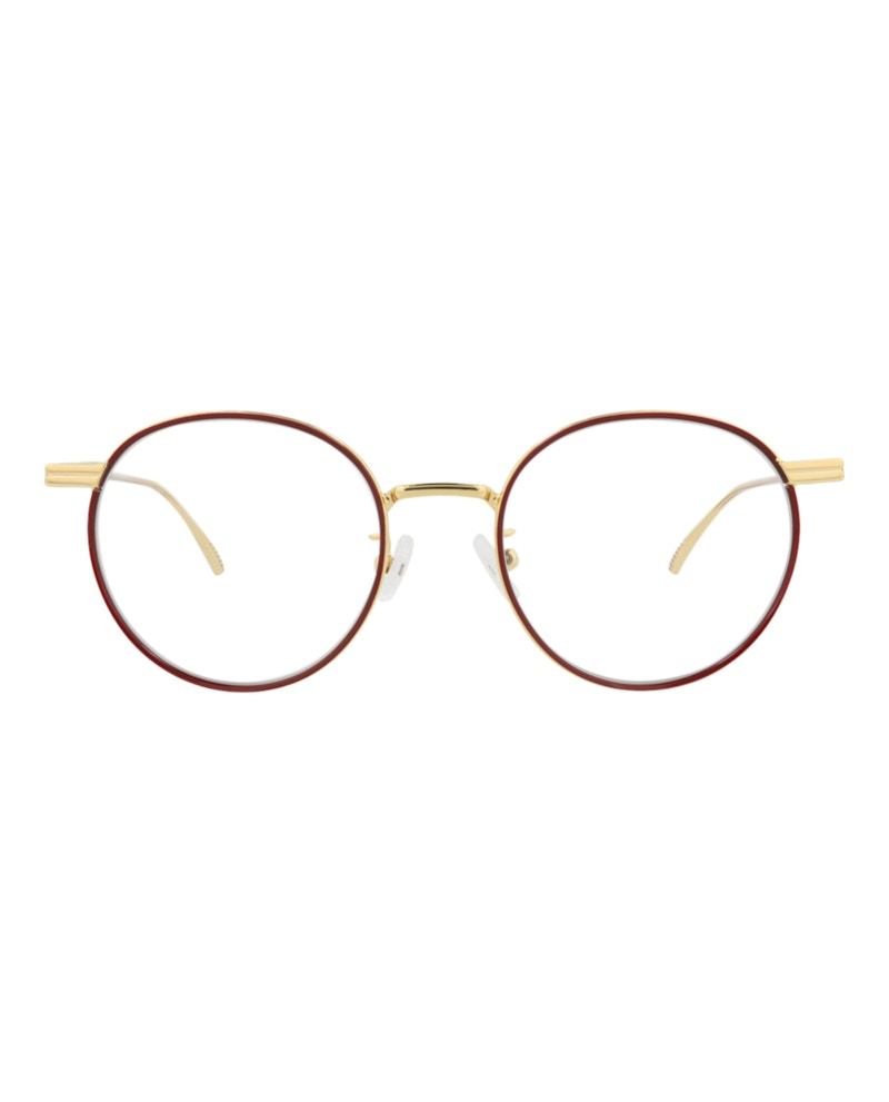 Bottega Veneta Round-Frame Metal Optical Frames Gold Gold Transparent (BV1017O-30008320-004)