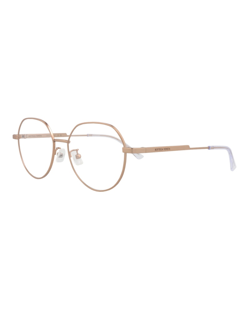 Bottega Veneta Round-Frame Metal Optical Frames Gold Gold Transparent (BV1076OA-30009061-001)