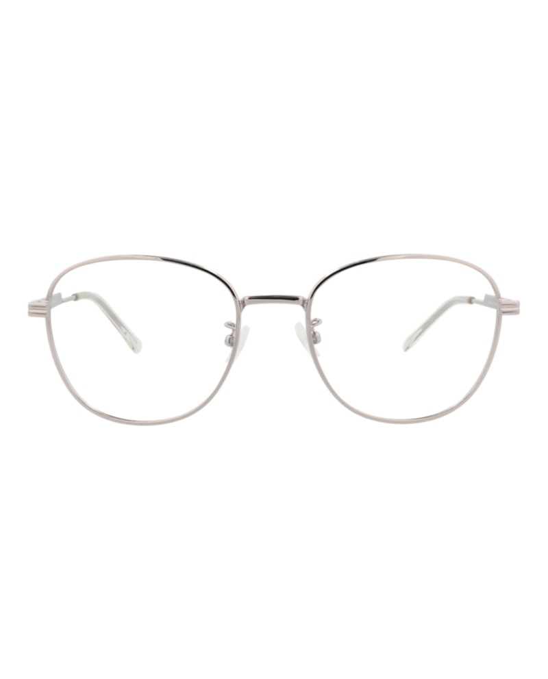 Bottega Veneta Round-Frame Metal Optical Frames Ruthenium Ruthenium Transparent (BV1044O-30008519-003)