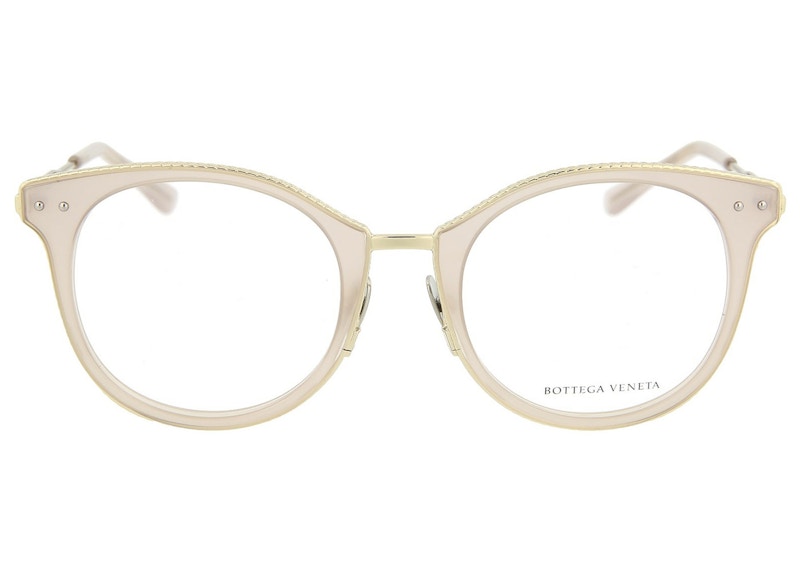 Bottega Veneta Round-Frame Optical Frames Shiny Opal/Pink Shine (BV0066O-30000546-004)