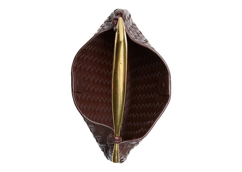 Bottega Veneta Sardine Intrecciato Top Handle Small Bitter Chocolate