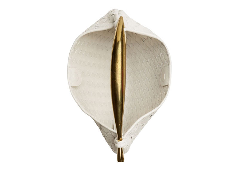 Bottega Veneta Sardine Intrecciato Top Handle Small Chalk