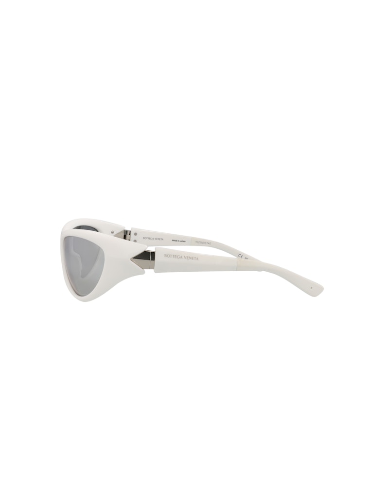 Bottega Veneta Shield Wrap Sunglasses White/White/Silver (BV1247S-30014486-005)