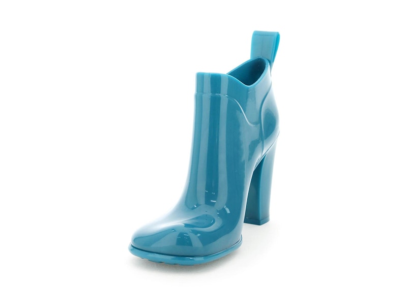 Bottega Veneta Shine Rubber Ankle Boots Blue