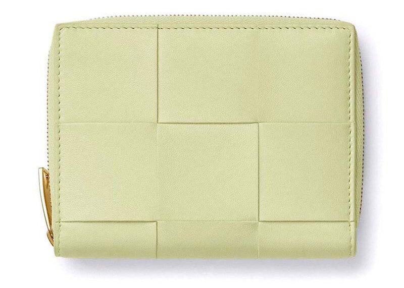 Bottega Veneta Small Cassette Bi-Fold Zip Wallet Lemon Washed