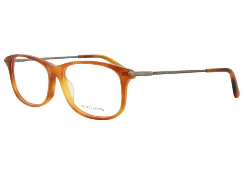 Bottega Veneta Square- Acetate Optical Frames Havana/Silver/Transparent (BV0187O-30002486-007)