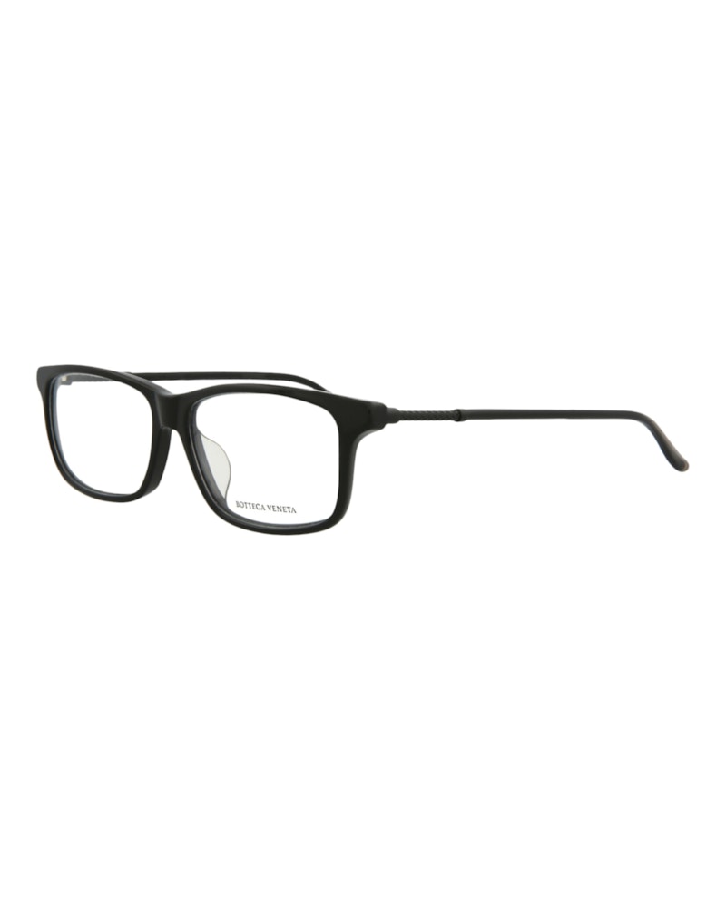 Bottega Veneta Square-Frame Acetate Optical Frames Black Black Transparent (BV0135OA-30001678-001)