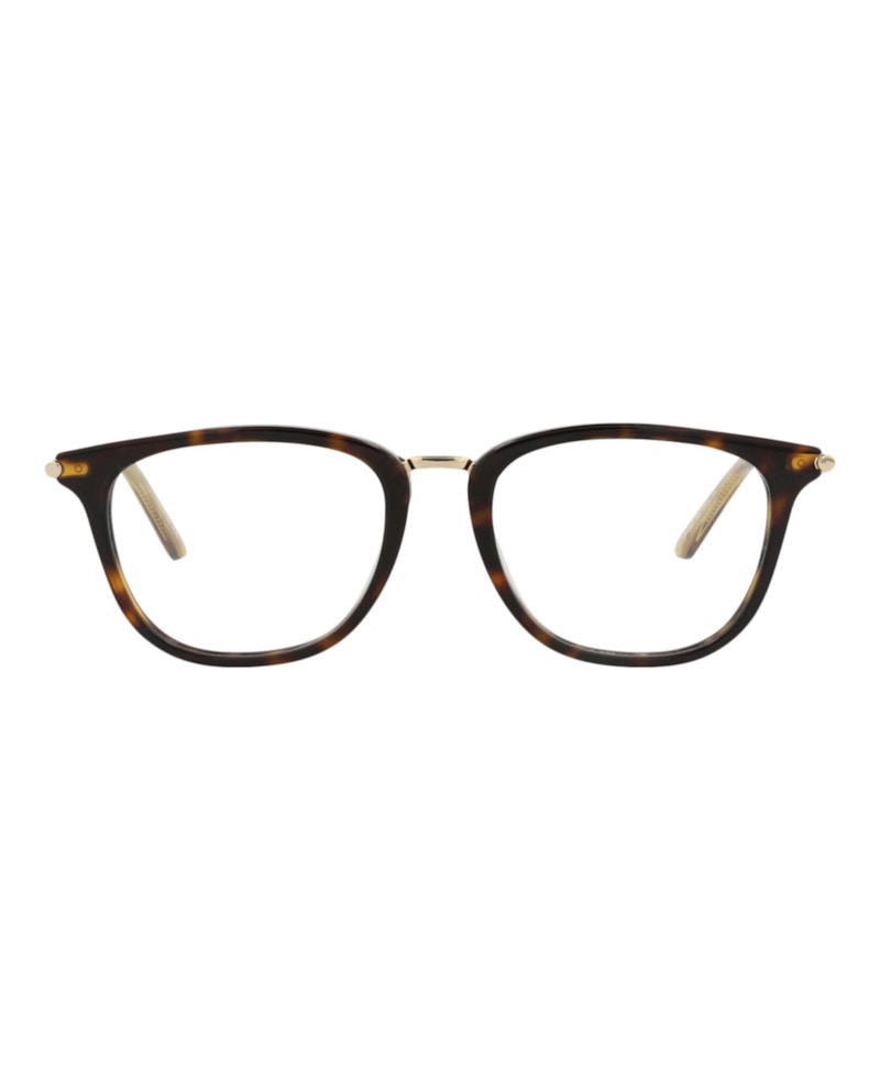 Bottega Veneta Square-Frame Acetate Optical Frames Havana Gold Transparent (BV0256O-30008297-002)