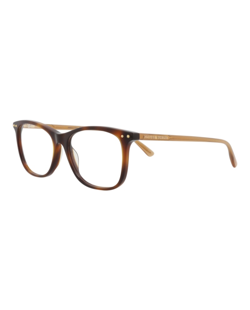 Bottega Veneta Square-Frame Acetate Optical Frames Havana Yellow Transparent (BV0230O-30006416-002)