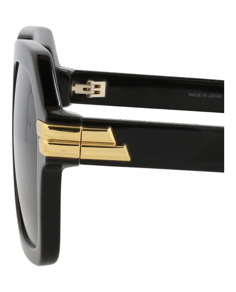 Bottega Veneta Square-Frame Acetate Sunglasses Black Black Grey (BV1123S-30011467-001)