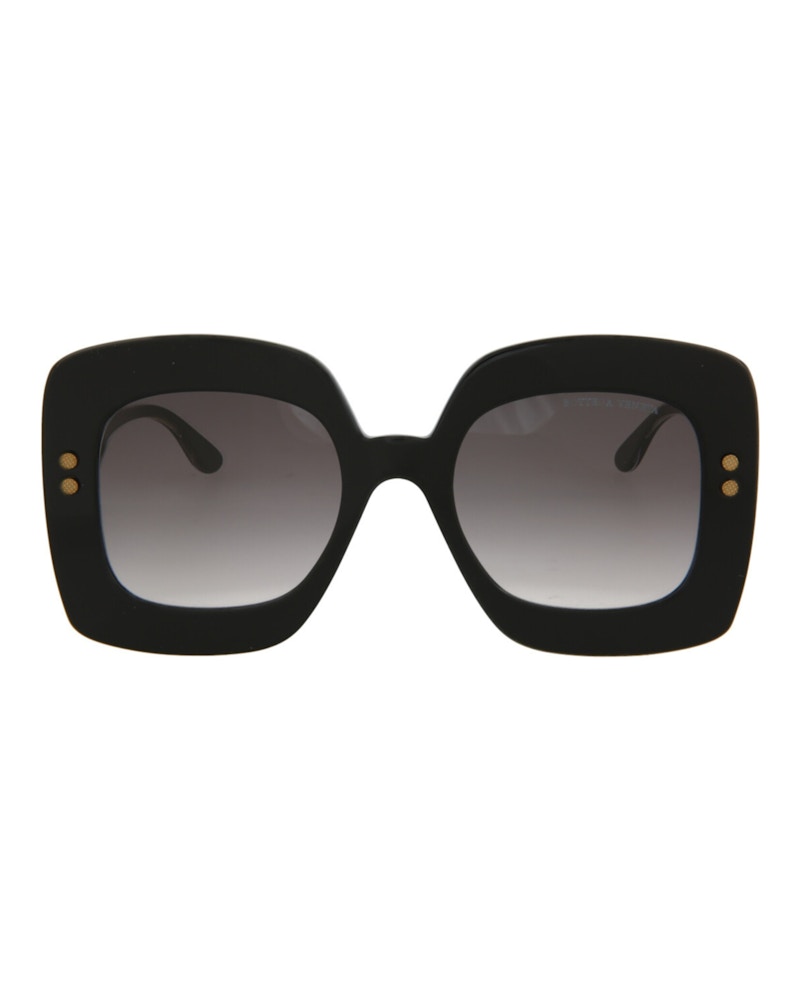 Bottega Veneta Square-Frame Acetate Sunglasses Black/Crystal/Grey (BV0237S-30006511-001)