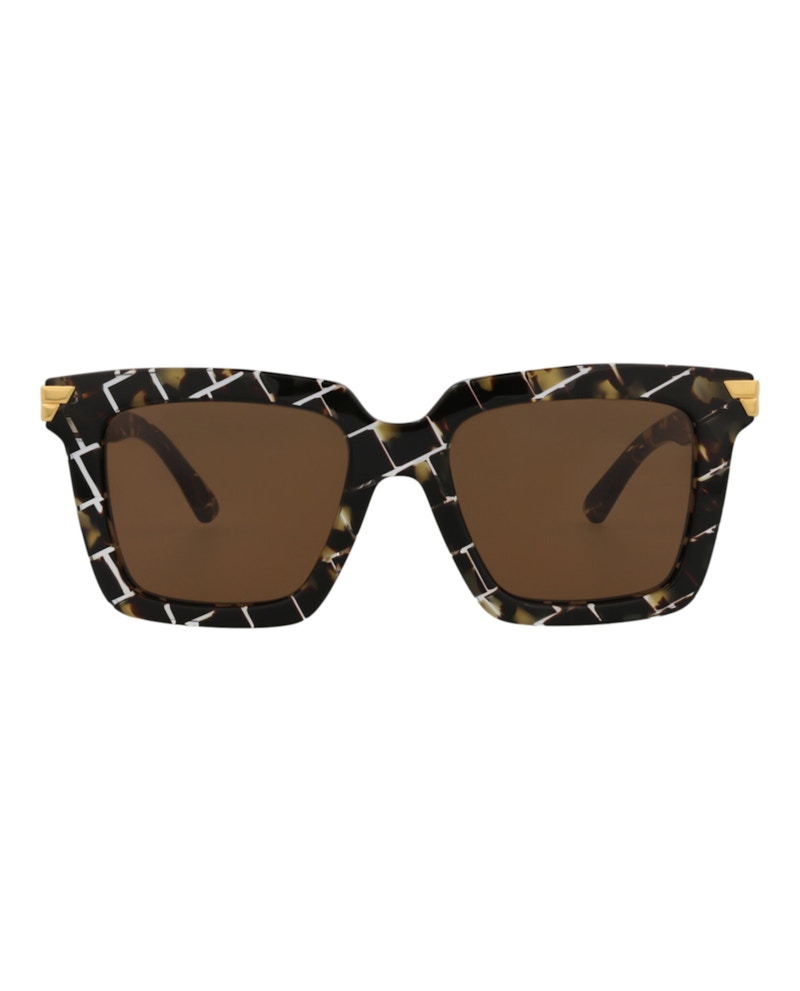 Bottega Veneta Square-Frame Acetate Sunglasses Havana Havana Brown (BV1005SA-30008864-002)
