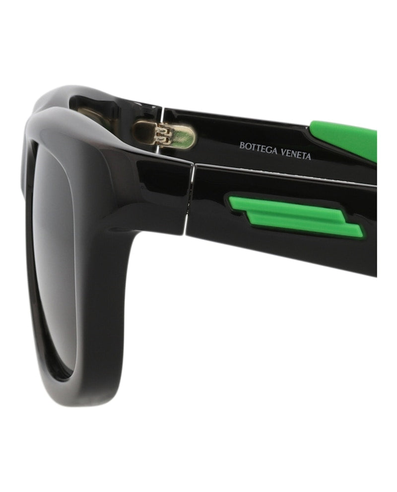 Bottega Veneta Square-Frame Injection Sunglasses Black Black Grey (BV1233S-30014283-001)