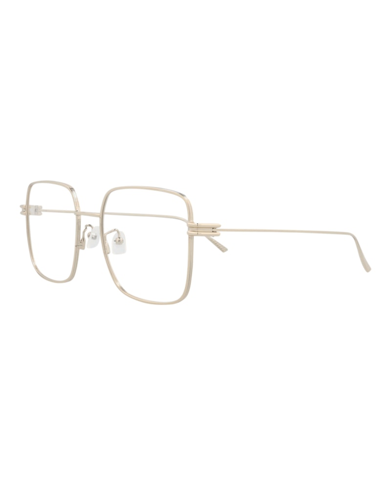 Bottega Veneta Square-Frame Metal Optical Frames Gold Gold Transparent (BV1049O-30008555-002)