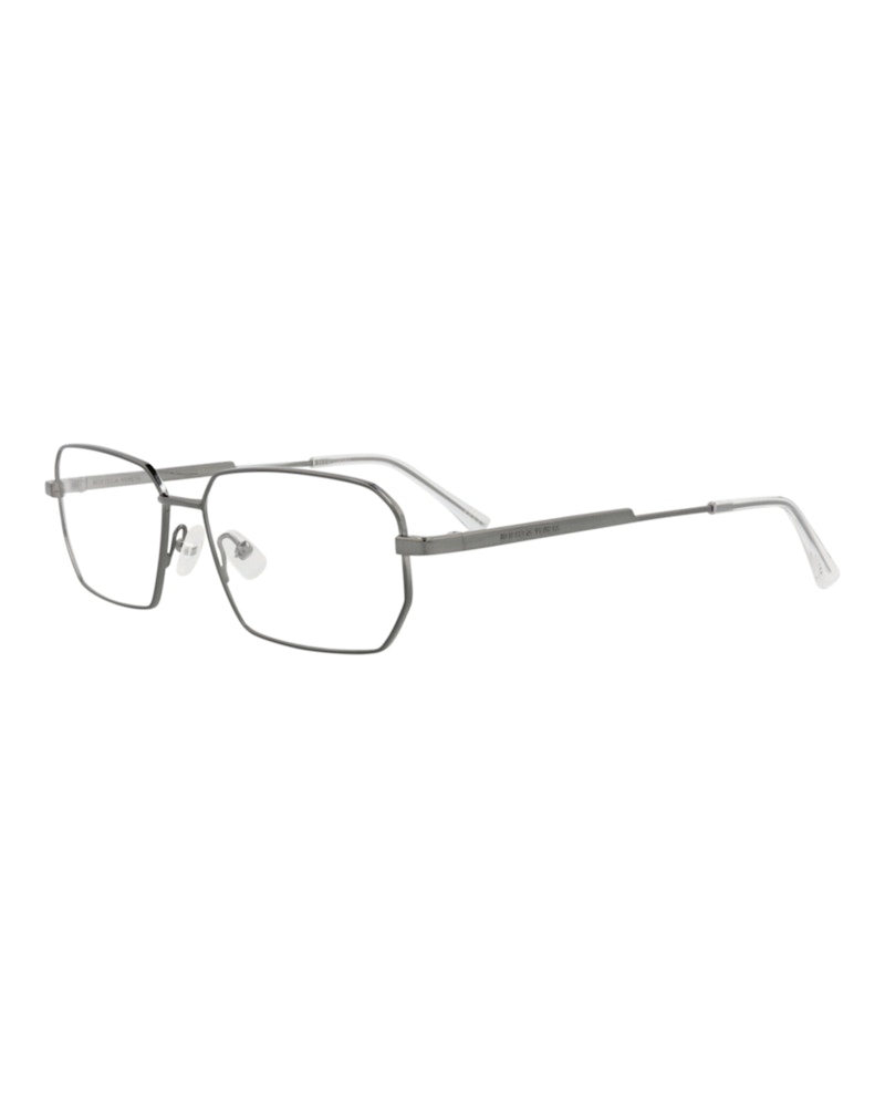 Bottega Veneta Square-Frame Metal Optical Frames Ruthenium Ruthenium Transparent (BV1073O-30009025-001)